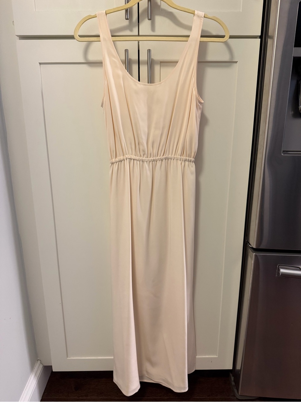 Club Monaco Sleeveless Scoop Neck Maxi Dress in Light Cream